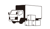 商品を出荷するトラックのイラスト