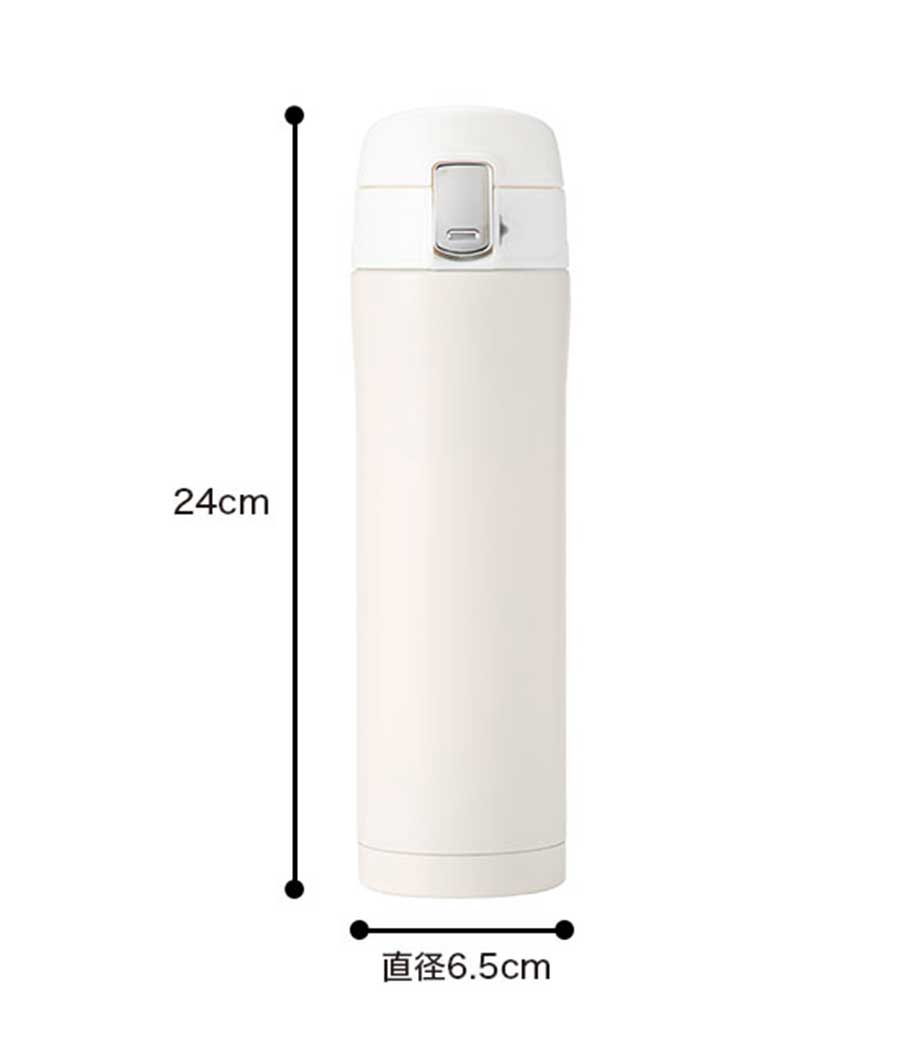 ラ・シック セラミックコート ワンプッシュ真空ステンレスボトル 480ml ホワイトの画像5枚目