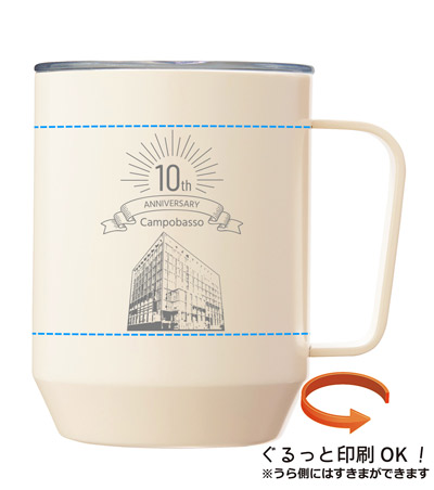 回転シルク印刷1色の説明　側面
