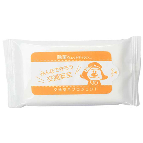 1色印刷のウェットティッシュサンプル画像