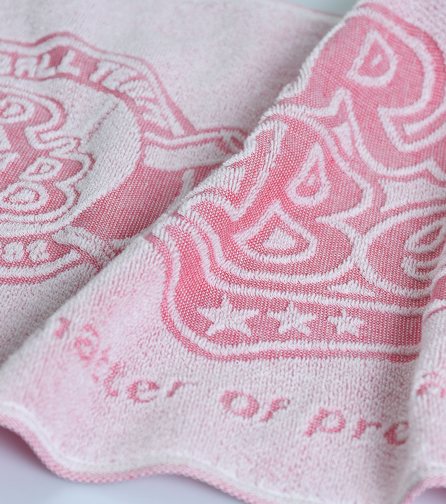 織り姫(上げ落ちジャガード) マフラータオルの印刷面の質感