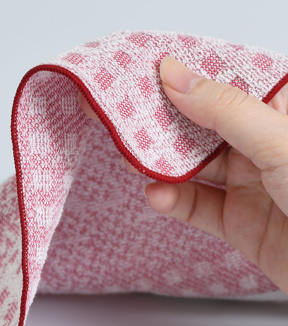 織り姫(上げ落ちジャガード)ハンカチタオルを触ったときのイメージ