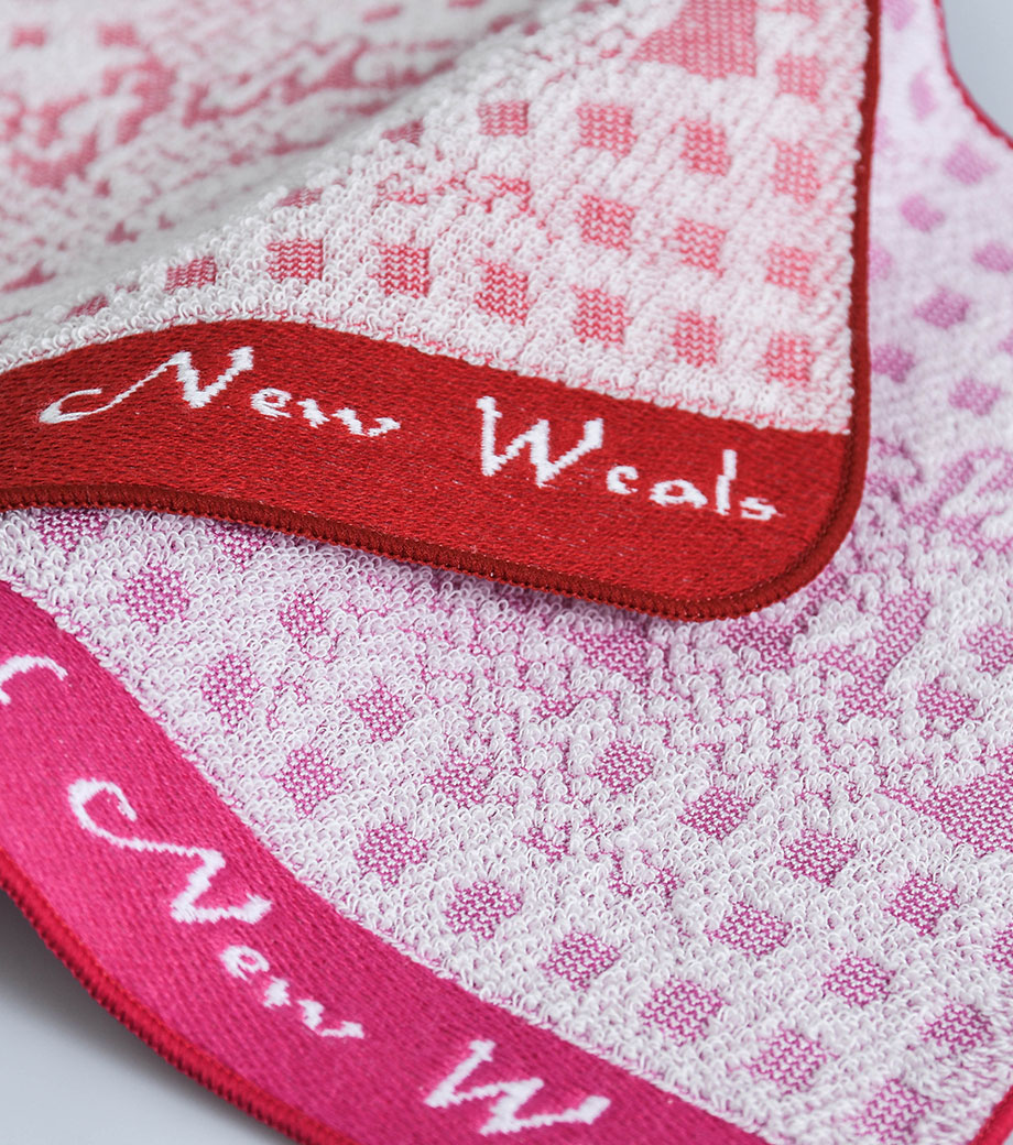 織り姫(上げ落ちジャガード)ミニハンカチタオルの生地表面クローズアップ