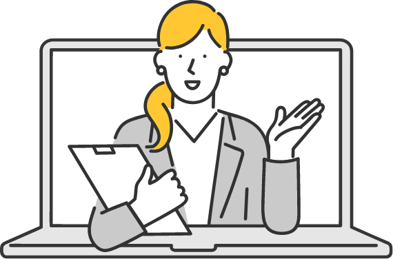 はじめての方に女性が案内するイメージ